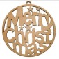 Merry Christmas Bauble - Decorative MDF & Birch Ply Wood Words - LARGE