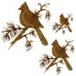 Cardinal on Snowy Fir Bough - MDF Bird Wood Shape
