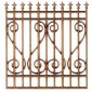 Post & Swirl Wrought Iron Style Fence Panel - MDF Wood Shape
