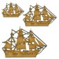 Galleon Boat MDF Wood Shape - Style 4