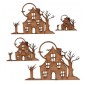 Haunted House with Moon - MDF Wood Scene