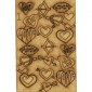 Sheet of Mini Valentine MDF Wood Shapes - Style 1