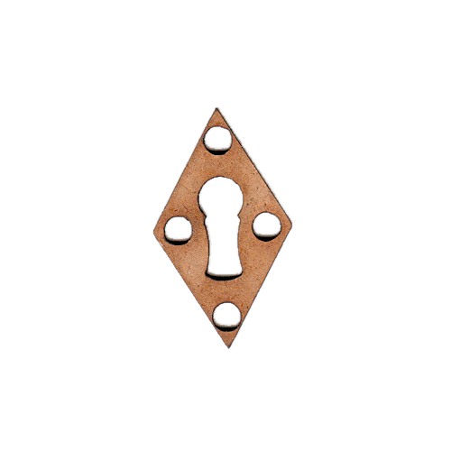 Diamond Keyhole Escutcheon Wood Shapes for altered art and crafts
