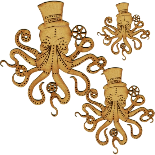 Octopus Jellyfish Shark Whale Laser Cut Wood MDF Sea Creature Collection