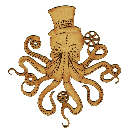 Octopus MDF Laser Cut Craft Blanks in Various Sizes