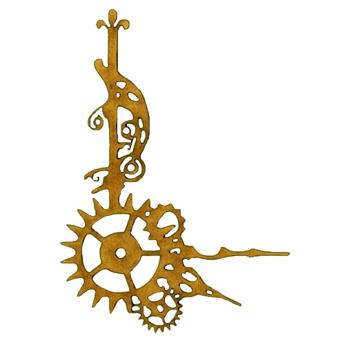 Steampunk Cogs and Clock Hands MDF Wood Corner