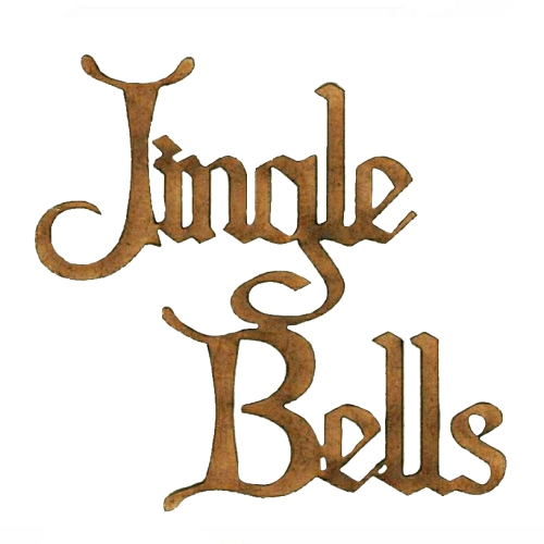 Jingle Bells - Wood Words cut out in Christmas Card font