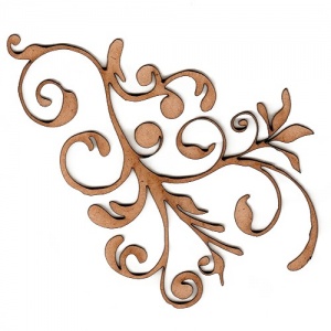 Curled Vine Fancy Flourish MDF Wood Shape - Style 1