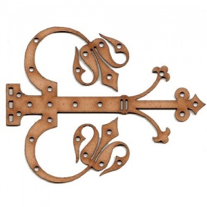 Ornate Fleur De Lis Decorative Hinge MDF Wood Shape