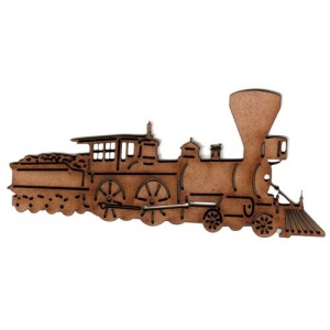 Steam Locomotive with Coal Bunker - MDF Wood Shape