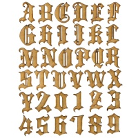 MDF Letters & Numbers - Blackletter Shadow Font