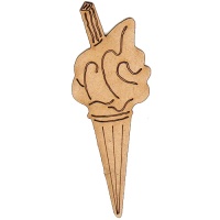 Beach Ice Cream Craft Shape Seaside Various Sizes 2mm MDF Wood Summer