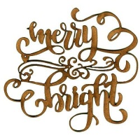 Merry & Bright - Decorative MDF Wood Words
