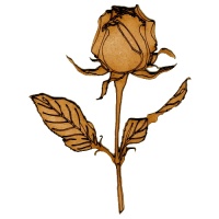Rosebud Flower Stem MDF Wood Shape
