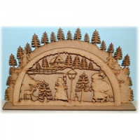 3D Christmas Forest MDF Wood Scene