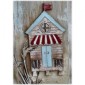 Striped Beach Hut with Flag - MDF Wood Shape