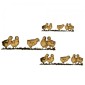 Row of Chicks MDF Wood Bird Shape