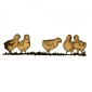 Row of Chicks MDF Wood Bird Shape