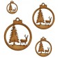 Reindeer & Fir Tree Bauble - MDF Wood Shape