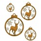 Reindeer & Snowflakes Bauble - MDF Wood Shape
