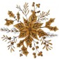Christmas Poinsettia & Foliage Spray - MDF Wood Shape