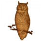 Crested Owl on Branch - MDF Wood Shape