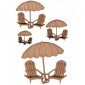 Beach Chairs and Umbrella MDF Wood Shape
