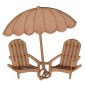 Beach Chairs and Umbrella MDF Wood Shape