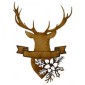 Stag Head with Banner - MDF Christmas Floral Wood Shape