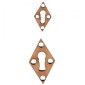 Diamond Keyhole Escutcheon MDF Wood Shape x 2