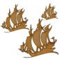 Galleon Boat MDF Wood Shape - Style 3