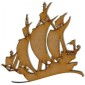 Galleon Boat MDF Wood Shape - Style 3