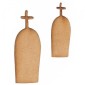 Tall Gravestone Silhouette with Cross - MDF Wood Shape