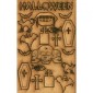 Coffins & Gravestones - Sheet of Halloween Mini Wood Shapes