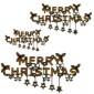 Merry Christmas & Stars - Decorative MDF Wood Words