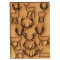 Sheet of Mini Deer & Antlers - MDF Wood Animal Shapes - Style 2