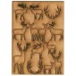 Sheet of Mini Deer & Antlers - MDF Wood Animal Shapes - Style 3