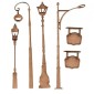 Sheet of Mini MDF Wood Lamp Posts - Style 3