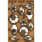 Sheet of Mini MDF Christmas Wood Shapes - Fancy Baubles