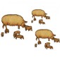 Sow with Piglets - MDF Wood Shape Style 22