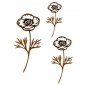 Poppy Flower MDF Wood Shape - Style 2