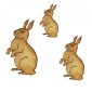 Alert Rabbit MDF Wood Shape