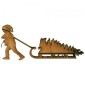 Child pulling Christmas Tree on Sled - MDF Wood Shape