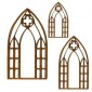 Stone Mullion Gothic Arch Quartrefoil Window - MDF Wood Shape