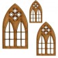 Stone Mullion  Double Gothic Arch Window - MDF Wood Shape