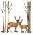 Winter Deer Scene Style 6 - MDF Wood Shape