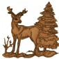 Winter Deer Scene Style 8 - MDF Wood Shape