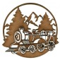 Winter Scene with Steam Train - MDF Wood Shape