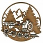Winter Scene with Steam Train - MDF Wood Shape