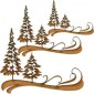 Winter Trees & Snow Swirls - MDF Wood Shape